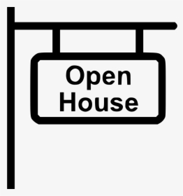 Open House Sign - Open House Clipart Black And White, HD Png Download, Transparent PNG