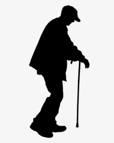 Old Age Silhouette Illustration - Old Man Silhouette Png, Transparent Png, Transparent PNG