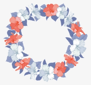 Jpg Invitation Flower Hibiscus Wreath Hawaii - Hibiscus Flower Wreath Clipart, HD Png Download, Transparent PNG