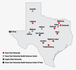 Ttu System Locations - Trinity River On Texas Map, HD Png Download, Transparent PNG