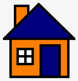 Orange And Blue House Svg Clip Arts - Simple House Clipart, HD Png Download, Transparent PNG