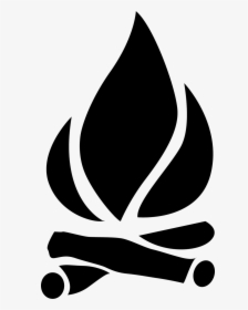Black And White Fire Vector Png , Transparent Cartoons - Campfire Silhouette Png, Png Download, Transparent PNG