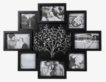 Black Photo Frames Png - Family Frame Png Collage, Transparent Png, Transparent PNG