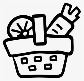Drawing Vegetable Raw - Vegetables In Basket Icon, HD Png Download, Transparent PNG
