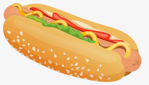 Hot Dog Clipart Fast Food - Transparent Background Hot Dog Clipart, HD Png Download, Transparent PNG