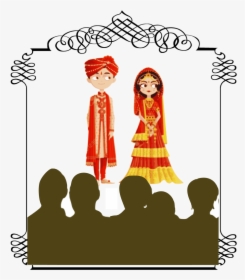 Wedding Bride And Groom Cartoon India Clipart , Png - Indian Wedding Reception Png, Transparent Png, Transparent PNG
