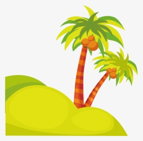 Cartoon Clip Art Transprent - Cartoon Coconut Tree Background, HD Png Download, Transparent PNG