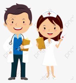 Doctor Cartoon Png - Cartoon Nurse And Doctor, Transparent Png, Transparent PNG