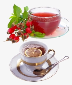 Tea, A Cup Of Tea, A Slice Of Lemon, Berry, Breakfast - Rosehip Tea Png, Transparent Png, Transparent PNG