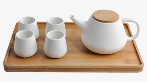 Ceramic Teapot Set, Porcelain Teapot With 4 Tea Cups - Teapot Set Png, Transparent Png, Transparent PNG