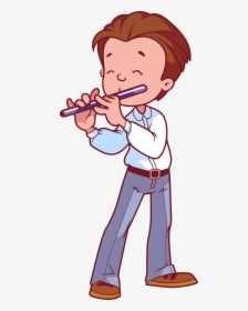 Flutes Clipart Musician - Png Clipart Boy With Flute Png, Transparent Png, Transparent PNG