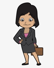 Confident Png Transparent Background - Business Woman Free Cartoon, Png Download, Transparent PNG