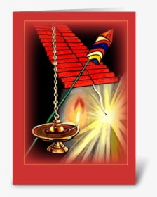Diwali Fireworks Greeting Card - Graphic Design, HD Png Download, Transparent PNG