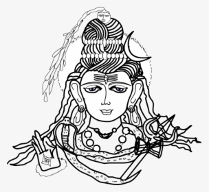 Shiva Drawing - Lord - Illustration - Line Drawing Of Lord Shiva, HD Png Download, Transparent PNG