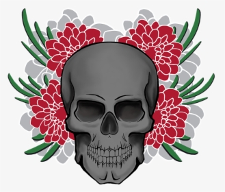 Skull, Flowers, Bone, Colorful, Floral, Dark, Design - Skull, HD Png Download, Transparent PNG