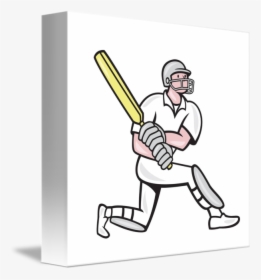 Clip Art Player Batsman Batting Kneel - Cartoon Cricket Player, HD Png Download, Transparent PNG
