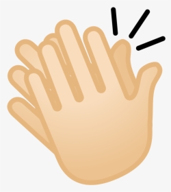 Clapping Hands Light Skin Tone Icon - Transparent Clap Emoji, HD Png Download, Transparent PNG
