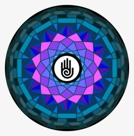 Mandala With Healing Hand Symbol In Pink And Blue - Circle, HD Png Download, Transparent PNG