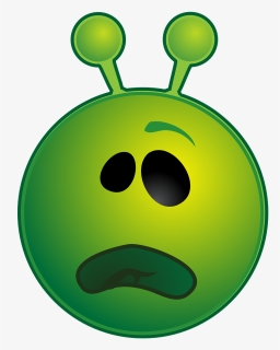 Alien, Green, Unhappy, Shocked, Sad, Confused - Smiley, HD Png Download, Transparent PNG