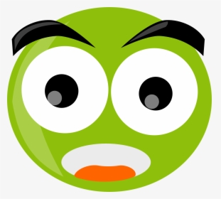 Shocked Face Smiley - Surprised Face Clipart Green, HD Png Download, Transparent PNG