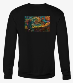 Motorcycle Crewneck Sweatshirt Neon Starry Night Swirling - Long-sleeved T-shirt, HD Png Download, Transparent PNG