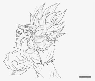Goku Coloring Pages Kamehameha Stance Coloring4free - Goku Dragon Ball Z Drawing, HD Png Download, Transparent PNG