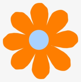 Orange Flower Clip Art At Clker - Flower Orange Pink Clip Art, HD Png Download, Transparent PNG