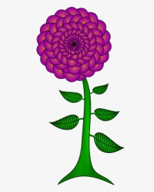 Paisley Flower Clip Arts - Big Flower With Stem Clipart, HD Png Download, Transparent PNG