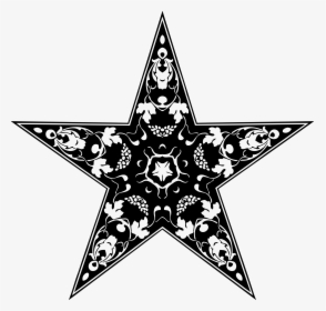 Abziehtattoo Nautical Star Paisley - Estampado Blanco Y Negro De Estrellas, HD Png Download, Transparent PNG