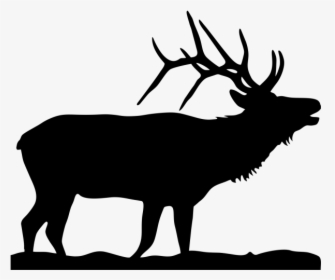 Elk Moose Silhouette Clip Art - Silhouette Of An Elk, HD Png Download, Transparent PNG