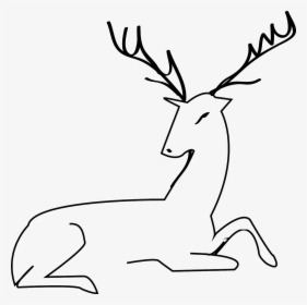 White-tailed Deer Moose Reindeer Elk - Outline Dear Clipart, HD Png Download, Transparent PNG