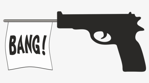 Pistol, Shot, Shoot, Gun, Hoax, Joke, Cartoon, Comic - Bang Cartoon Gun Flag, HD Png Download, Transparent PNG