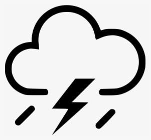 Storm - Cloud With Lightning Icon, HD Png Download, Transparent PNG