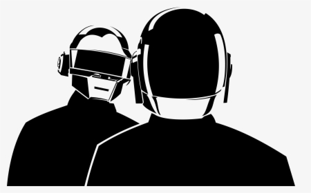 Daft Punk Stencil Template - Daft Punk Black And White, HD Png Download, Transparent PNG