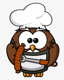 Owl With Sausage Clip Arts - Owl Cooking Clipart, HD Png Download, Transparent PNG