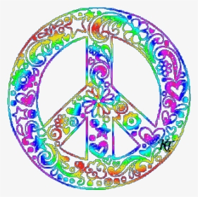 Peace Sign Clipart Trippy - Hippie Peace Sign Gif, HD Png Download, Transparent PNG
