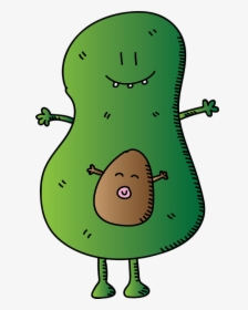Sketch, Avocado, Baby, Vegetable, Guacamole, Cartoon - Avocado, HD Png Download, Transparent PNG