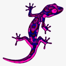 Sticker Geco Lizard Reprile Trippy Psycadelic Neon - Gecko Clipart, HD Png Download, Transparent PNG