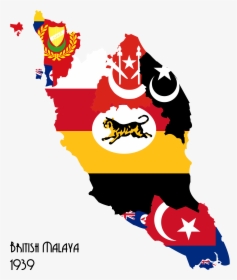 Flag-map Of British Malaya, 1939 Clip Arts - Federated Malay States Flag, HD Png Download, Transparent PNG