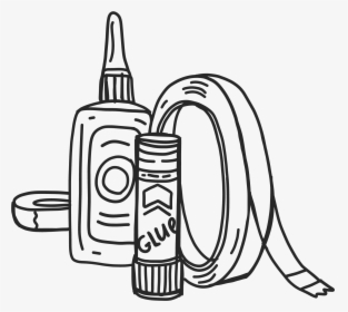 Tape Drawing For Free Download - Glue And Tape Clipart, HD Png Download, Transparent PNG