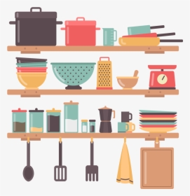Utensil Shelf Services Vector Design House Interior - Cooking Cross Stitch Pattern, HD Png Download, Transparent PNG