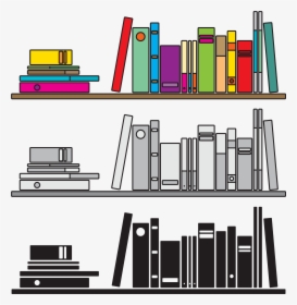 Transparent Bookshelves Clipart - Books On Shelf Vector, HD Png Download, Transparent PNG