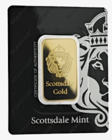 1 Oz Scottsdale Mint Gold Bar, HD Png Download, Transparent PNG