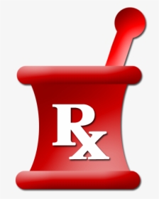 Mortar Pestle Red Rx Symbol - Mortar And Pestle Red, HD Png Download, Transparent PNG