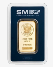 1 Oz Sunshine Mint Gold Bar Front - Gold Bar, HD Png Download, Transparent PNG
