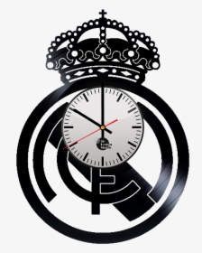 Real Madrid Handmade Vinyl Record Wall Clock Fan Gift - Black Real Madrid Logo, HD Png Download, Transparent PNG