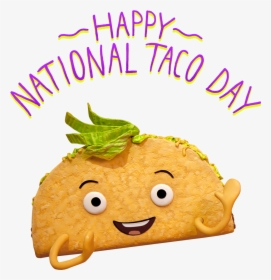 Happy National Taco Day - Cartoon National Taco Day, HD Png Download, Transparent PNG