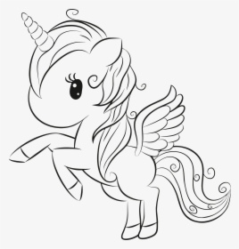 Cute Unicorn Lineart - Free Unicorn Coloring Pages, HD Png Download, Transparent PNG