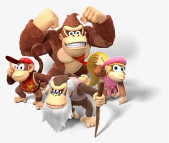Donkey Kong, Diddy Kong, Dixie Kong And Cranky Kong - Donkey Kong Country Returns Tropical Freeze Characters, HD Png Download, Transparent PNG