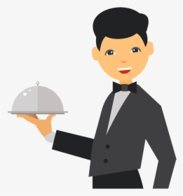Waiter Png Free Background - Cartoon Transparent Waiter Png, Png Download, Transparent PNG